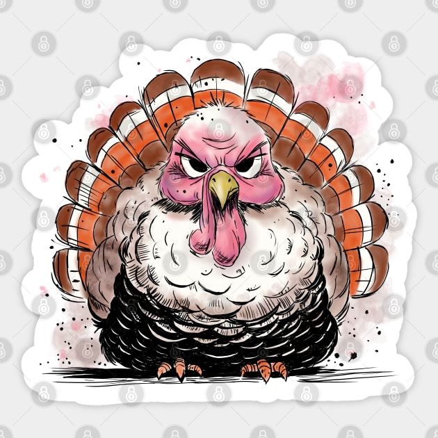Grumpy Turkey Sticker by H. R. Sinclair